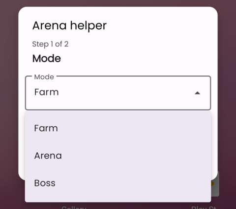 A dropdown in a dialog