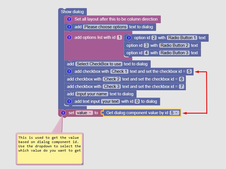 Extract Dialog Component Value